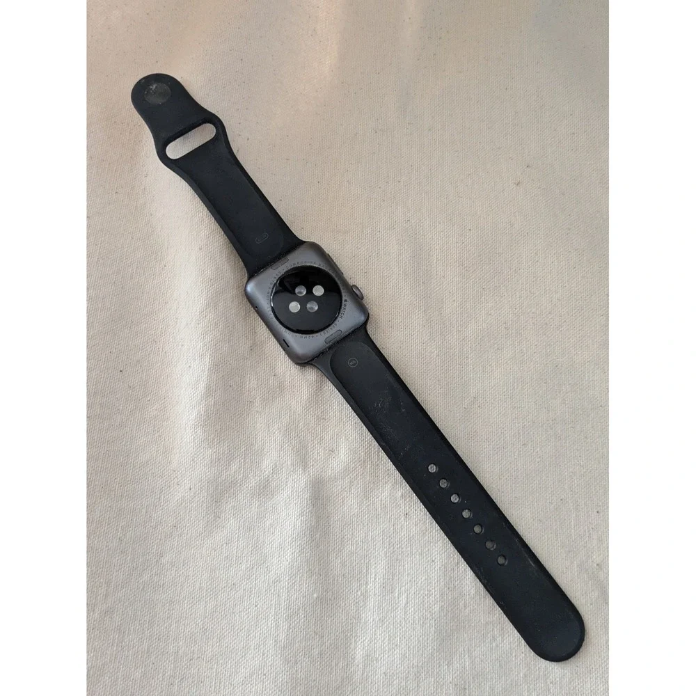 Apple Watch Series 1 42mm Space Gray Aluminum Case Black Sport Band Parts Only